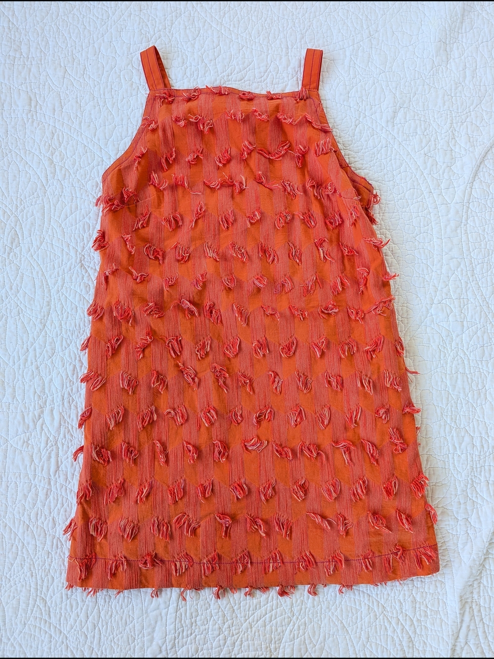 Anthropologie Coral Orange Tassel Summer Dress